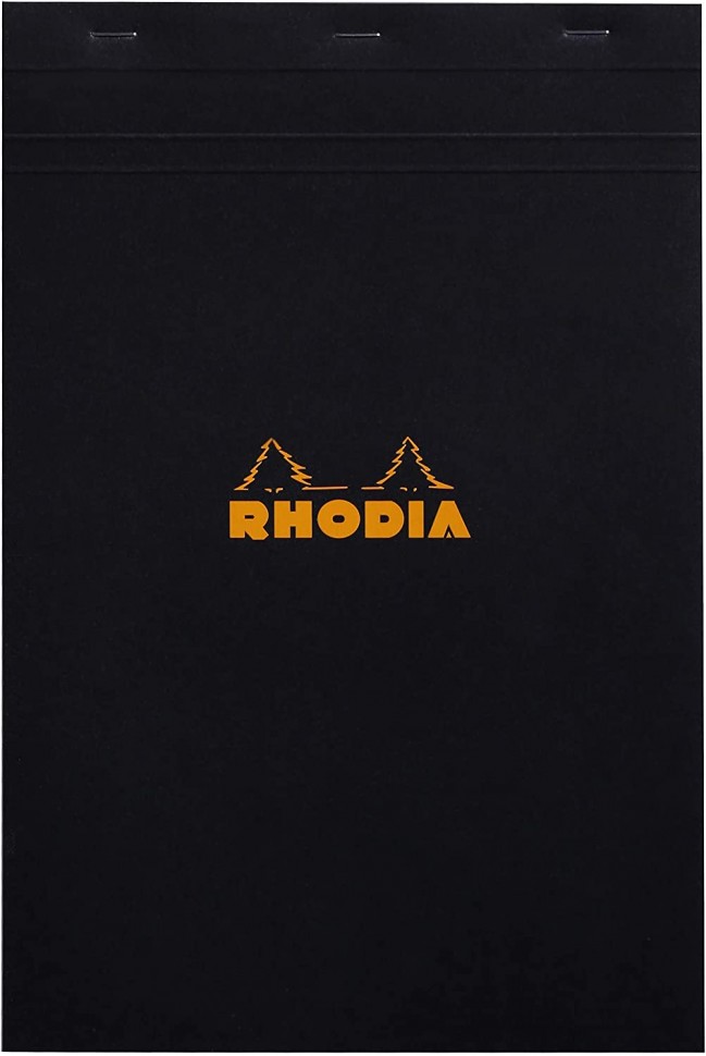 Блокнот Rhodia Pad №19 A4+ чорний в клітинку 