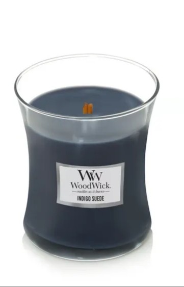 Ароматична свіча WoodWick Medium Indigo Suede 275 г
