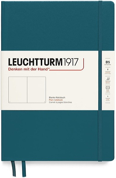 Блокнот Leuchtturm1917 Composition В5 17,8 х 25,4 см нелінований тихоокеанський зелений