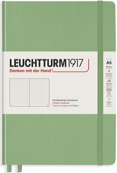 Блокнот Leuchtturm1917 Muted Colours середній 14,5 х 21 см в крапку світло-зелений