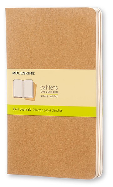 Набір зошитів Moleskine Cahier середній 13 х 21 см нелінований бежевий 