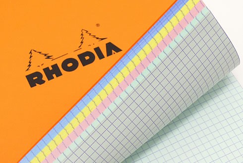 Блокнот Rhodia Pad №120 A4+ Rainbow помаранчевий в клітинку різнокольорові аркуші