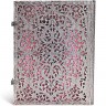 Блокнот Paperblanks Срібна Філігрань великий 18 х 23 см в лінію рожевий