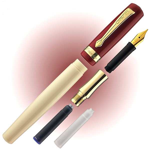 Чорнильна ручка Kaweco Student 30's червоно-кремова перо F (тонке)