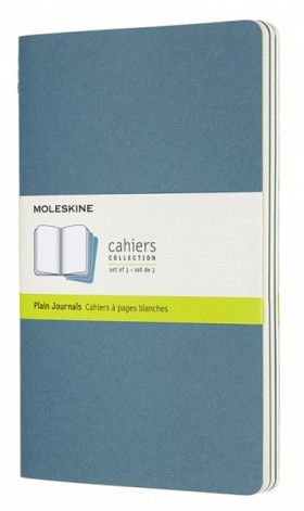 Набір зошитів Moleskine Cahier середній 13 х 21 см нелінований жвавий блакитний 