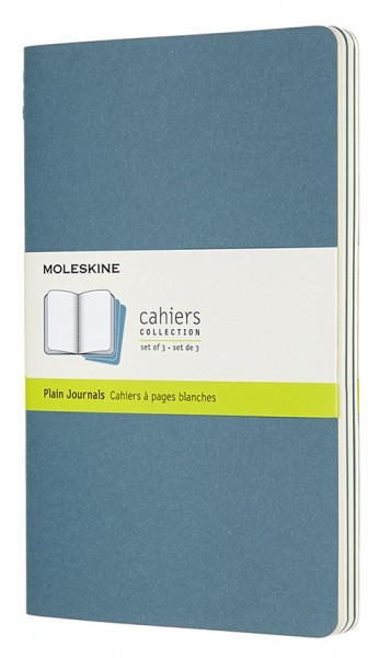 Набір зошитів Moleskine Cahier середній 13 х 21 см нелінований жвавий блакитний 