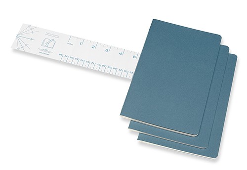 Набір зошитів Moleskine Cahier середній 13 х 21 см нелінований жвавий блакитний 