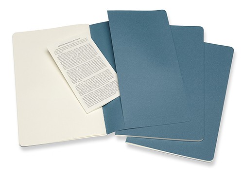 Набір зошитів Moleskine Cahier середній 13 х 21 см нелінований жвавий блакитний 