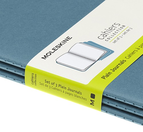 Набір зошитів Moleskine Cahier середній 13 х 21 см нелінований жвавий блакитний 
