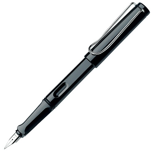Чорнильна ручка Lamy Safari сяюча чорна перо F (тонке)