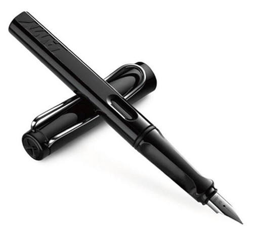 Чорнильна ручка Lamy Safari сяюча чорна перо F (тонке)