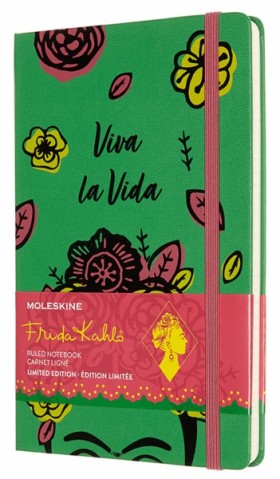 Блокнот Moleskine Frida Kahlo середній 13 x 21 см в лінію зелений