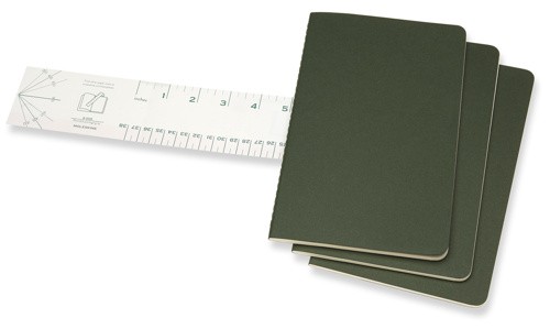 Набір зошитів Moleskine Cahier середній 13 х 21 см нелінований зелений
