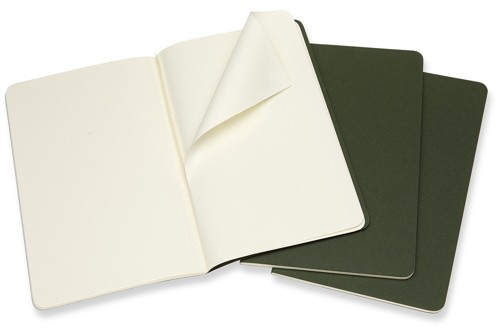 Набір зошитів Moleskine Cahier середній 13 х 21 см нелінований зелений