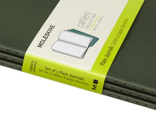 Набір зошитів Moleskine Cahier середній 13 х 21 см нелінований зелений