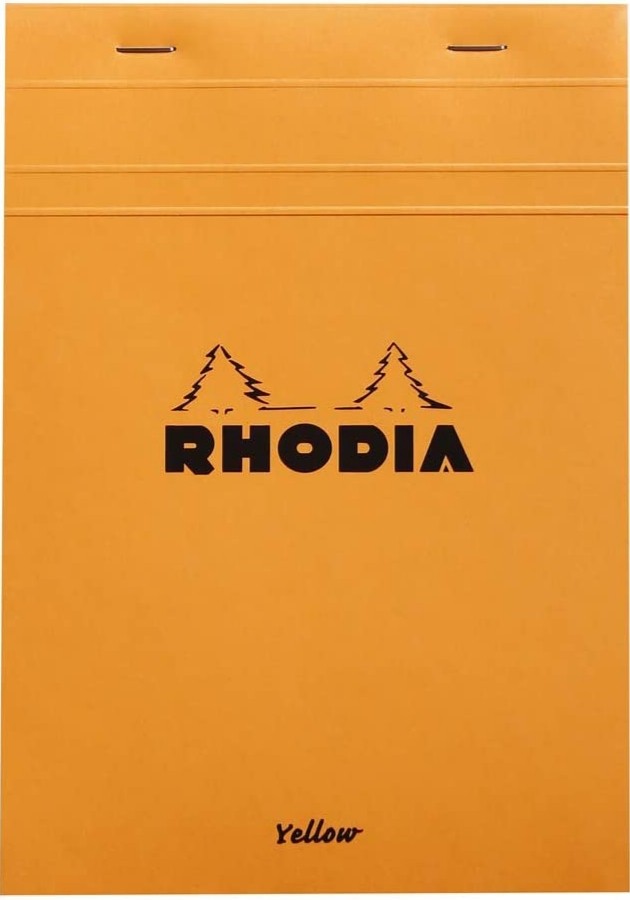 Блокнот Rhodia Pad №16 Yellow А5 помаранчевий в клітинку жовті аркуші