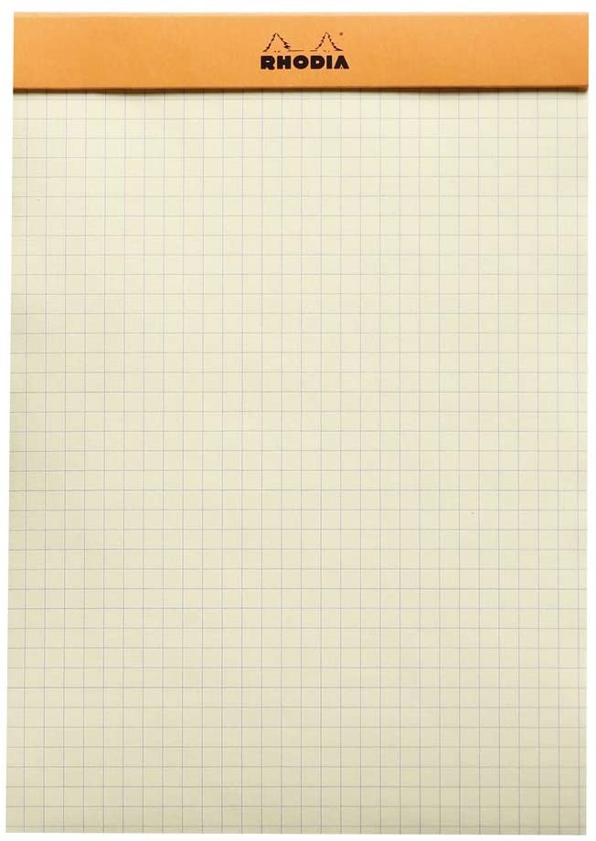 Блокнот Rhodia Pad №16 Yellow А5 помаранчевий в клітинку жовті аркуші