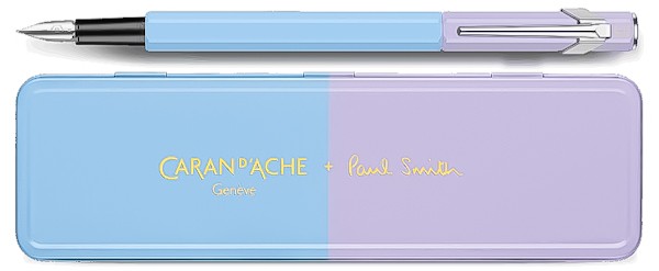 Чорнильна ручка Caran d'Ache Paul Smith блакитно-лавандова перо F (тонке)