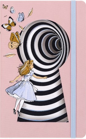 Блокнот Moleskine Alice середній 13 х 21 см в лінію рожевий канва