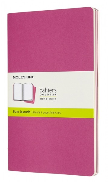 Набір зошитів Moleskine Cahier середній 13 х 21 см нелінований кінетичний рожевий 