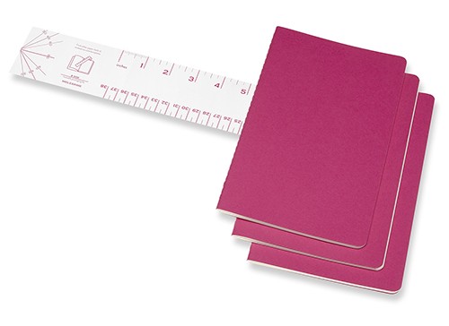 Набір зошитів Moleskine Cahier середній 13 х 21 см нелінований кінетичний рожевий 