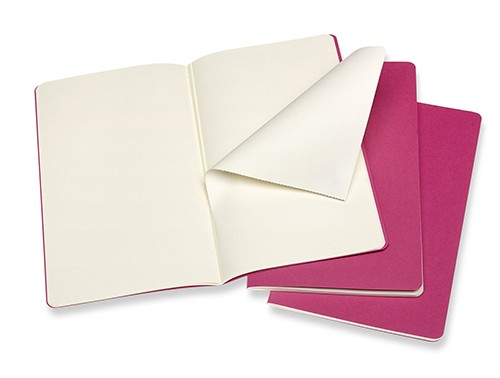 Набір зошитів Moleskine Cahier середній 13 х 21 см нелінований кінетичний рожевий 