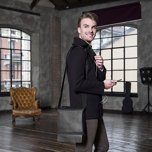 Сумка Moleskine Classic Reporter чорна шкіряна