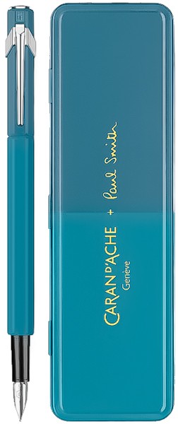 Чорнильна ручка Caran d'Ache Paul Smith цианово-сталева синя перо F (тонке)