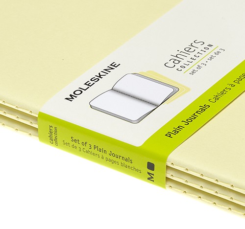 Набір зошитів Moleskine Cahier середній 13 х 21 см нелінований ніжний жовтий 