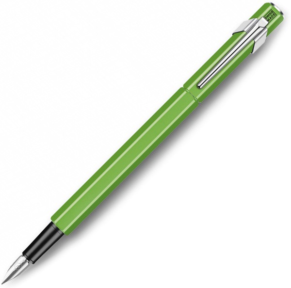 Чорнильна ручка Caran d'Ache 849 Metal неонова зелена перо EF (екстра тонке)