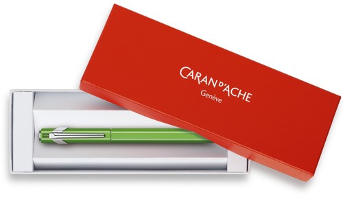 Чорнильна ручка Caran d'Ache 849 Metal неонова зелена перо EF (екстра тонке)