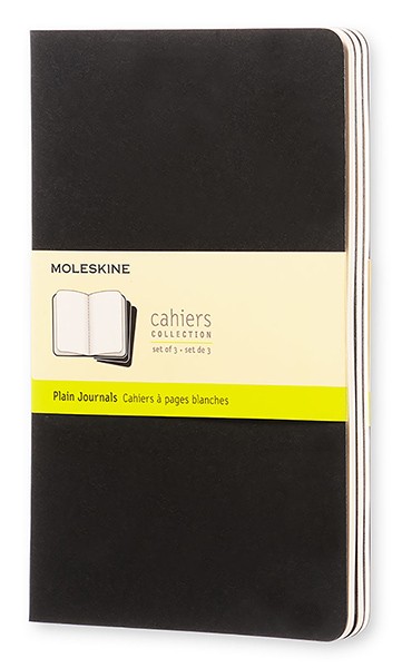 Набір зошитів Moleskine Cahier середній 13 х 21 см нелінований чорний 