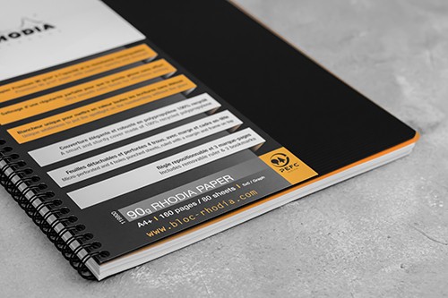 Блокнот Rhodia Rhodiactive A4+ чорний в клітинку