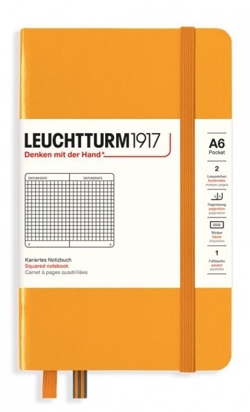 Блокнот Leuchtturm1917 Rising Colours кишеньковий 9 х 15 см в клітинку сонячно-жовтий