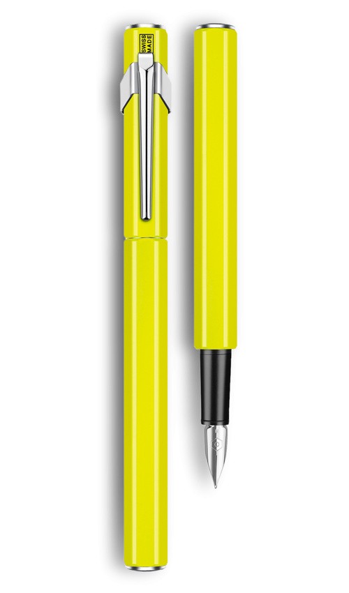 Чорнильна ручка Caran d'Ache 849 Metal жовта перо M (середнє)