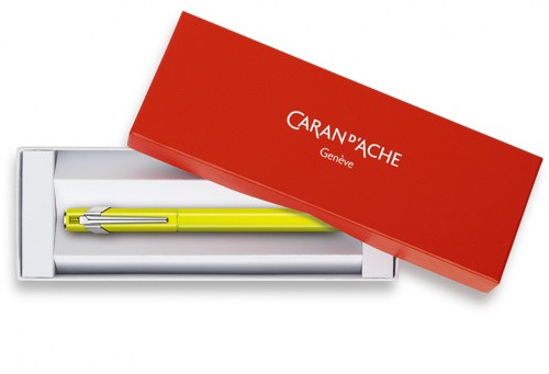 Чорнильна ручка Caran d'Ache 849 Metal жовта перо M (середнє)