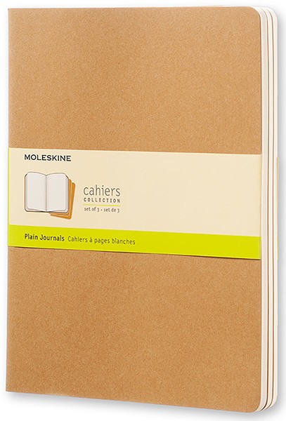 Набір зошитів Moleskine Cahier великий 19 х 25 см нелінований бежевий 