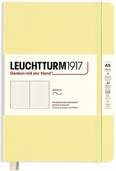 Блокнот Leuchtturm1917 Smooth Colours м'який середній 14,5 х 21 см в крапку ванільний