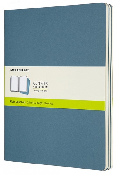 Набір зошитів Moleskine Cahier великий 19 х 25 см нелінований жвавий блакитний 