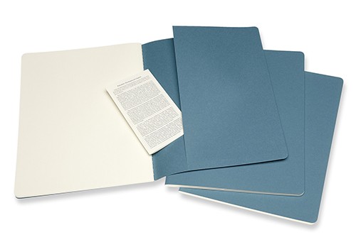 Набір зошитів Moleskine Cahier великий 19 х 25 см нелінований жвавий блакитний 