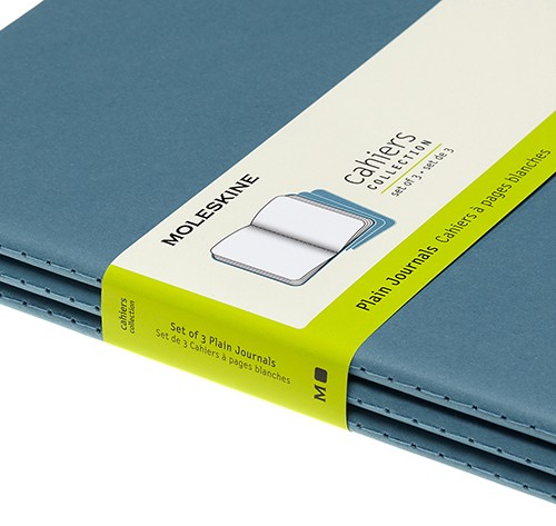 Набір зошитів Moleskine Cahier великий 19 х 25 см нелінований жвавий блакитний 