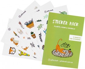 Набір стікерів Plants, Home and Animals