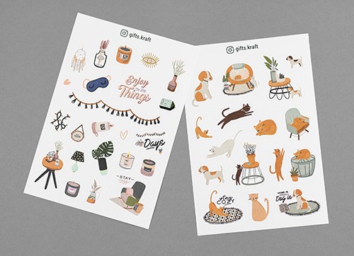 Набір стікерів Plants, Home and Animals