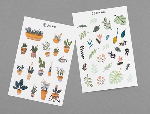 Набір стікерів Plants, Home and Animals