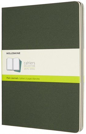 Набір зошитів Moleskine Cahier великий 19 х 25 см нелінований зелений