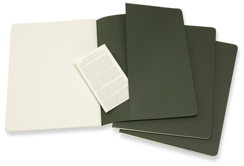 Набір зошитів Moleskine Cahier великий 19 х 25 см нелінований зелений