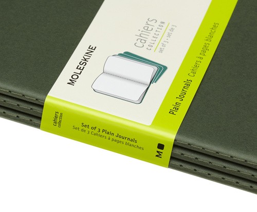 Набір зошитів Moleskine Cahier великий 19 х 25 см нелінований зелений