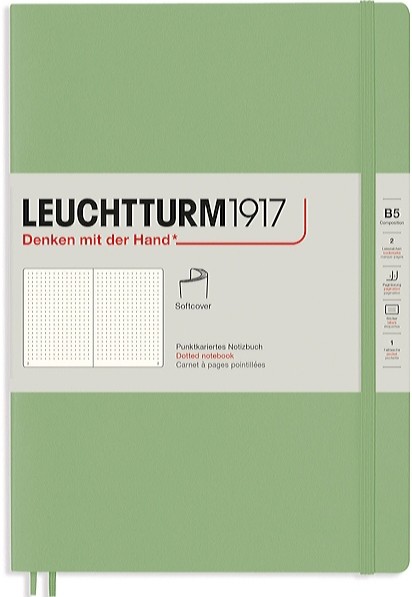 Блокнот Leuchtturm1917 Composition Muted Colours м'який В5 17,8 х 25,4 см в крапку світло-зелений