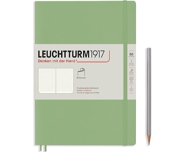 Блокнот Leuchtturm1917 Composition Muted Colours м'який В5 17,8 х 25,4 см в крапку світло-зелений