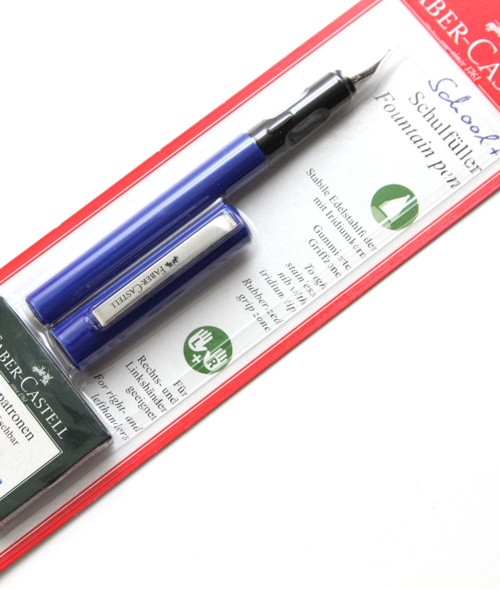 Чорнильна ручка Faber-Castell School Plus синя перо M (середнє)